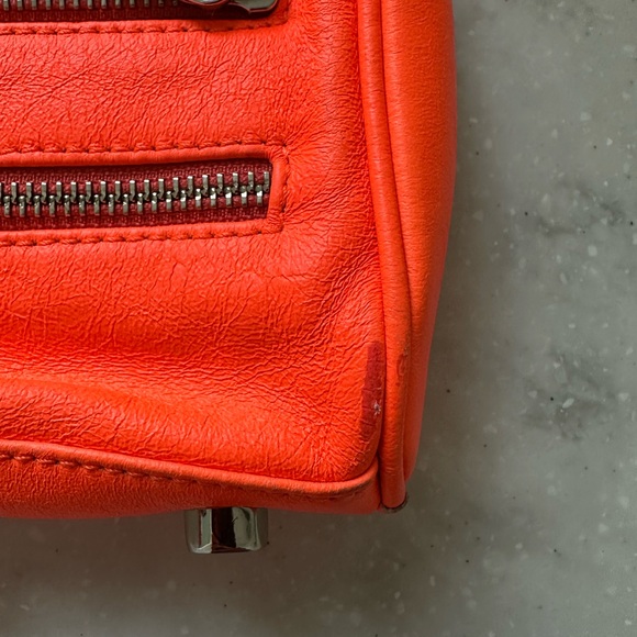 Neon orange Rebecca minkoff 5 zip mini Mac crossbody bag with dust bag - Picture 7 of 9